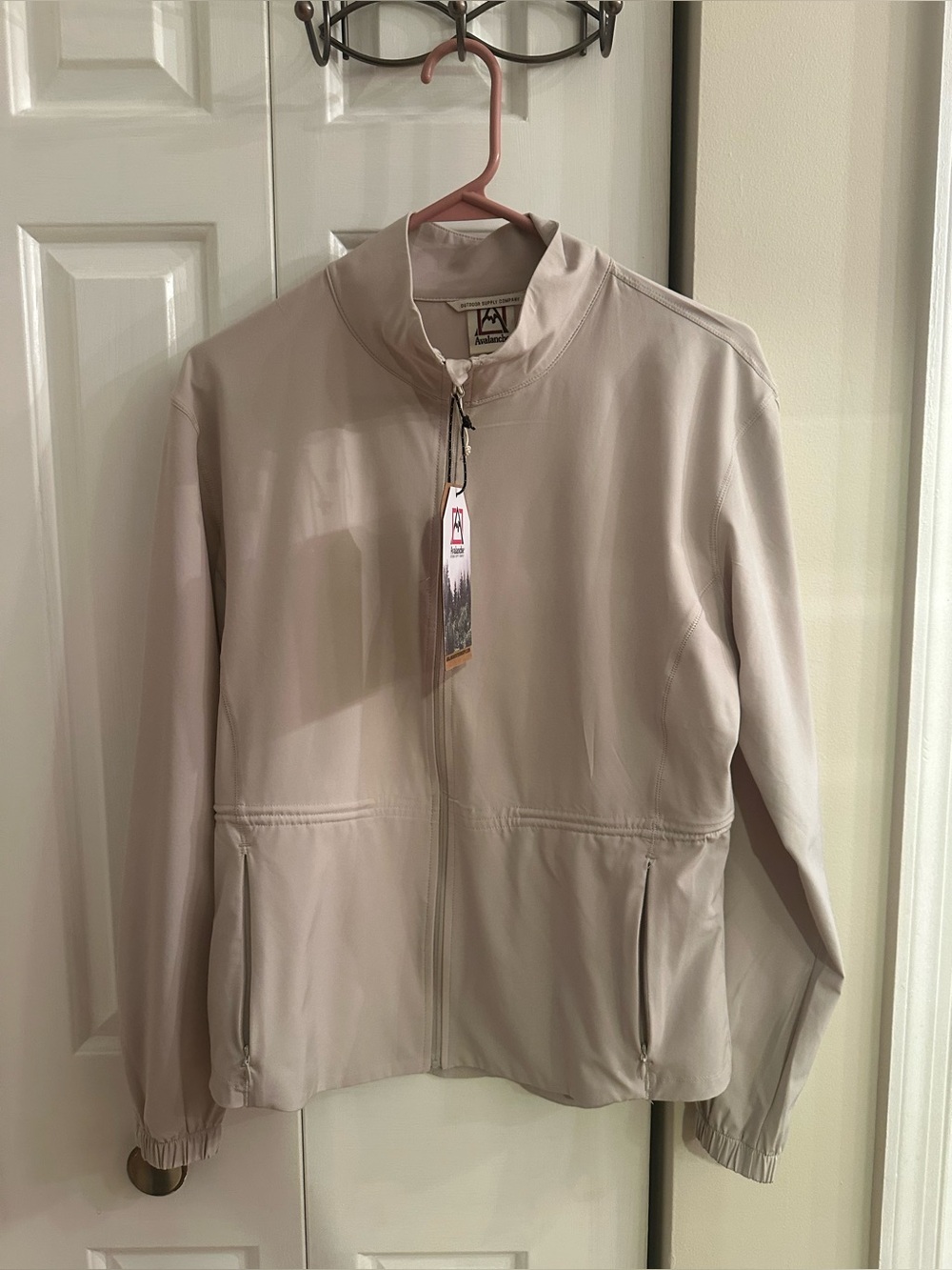 Avalanche Beige Full Zip Activewear Track Jacket Size S NWT